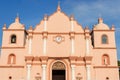 Architectural details of the facade of the Catholic Church in Bo