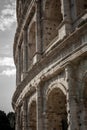 Architectural details of the facade of the Colosseum Coliseum or Flavian Amphitheatre, ancient Roman amphitheater Rome, Italy Royalty Free Stock Photo