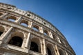 Architectural details of the facade of the Colosseum Coliseum or Flavian Amphitheatre, ancient Roman amphitheater Rome, Italy Royalty Free Stock Photo