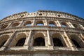 Architectural details of the facade of the Colosseum Coliseum or Flavian Amphitheatre, ancient Roman amphitheater Rome, Italy Royalty Free Stock Photo