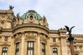 Architectural details of facade of Paris Opera Palais Garnier. France. April 2019 Royalty Free Stock Photo