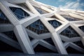architectural details of a futuristic stadium exterior
