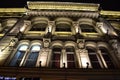 Architectural details of a historic building with lighting Royalty Free Stock Photo