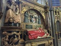 Architectural details inside Westminster Abbey in London, England