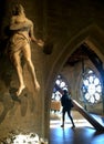 Architectural details inside Westminster Abbey in London, England