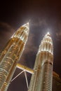 Architectural details in Kuala Lumpur at night Royalty Free Stock Photo