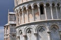 Architectural details of the Leaning Tower of Pisa Tuscany Italy Royalty Free Stock Photo