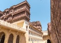 Architectural details of the Mehrangarh or raju fort located in the city of Jodhpur, Rajasthan, India