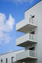 Architectural details of modern apartment building. Royalty Free Stock Photo