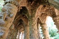 Architectural details in Park Guell by Antoni Gaudi in Barcelona Royalty Free Stock Photo
