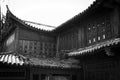 Architectural details of roofs and windows in the Old Town of Lijiang Royalty Free Stock Photo