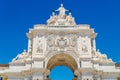 Architectural Details Of Rua Augusta Arch In Lisbon City Of Portugal