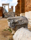 Architectural details of ruined Christian Church of Mary in Ephesus, Turkey