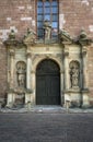 Architectural details of Saint Pyotr's church - cathedral church of Roman Catholic Diocese of Riga, Latvia