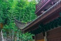 Architectural details of traditional Chinese buildings, Lingyin Temple, Hangzhou, China Royalty Free Stock Photo