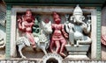 Architectural details of 200 year old hindu god balaji venkateswar temple Gopuram, the entrance