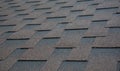 Architectural, dimensional asphalt shingles roofing material background. Brown, copper asphalt shingle roofing texture