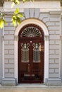 Architectural door detail of thermal Pedras Salgad Royalty Free Stock Photo