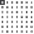 Architectural doors vector icons set