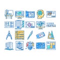 architectural drafter drawing icon hand drawn Royalty Free Stock Photo