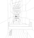 Architectural drawing and perspective