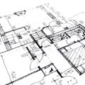 architectural drawing plan of house project - architecture, engineering and real estate styled concept Royalty Free Stock Photo