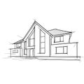 Architectural Drawing of a privat house. Royalty Free Stock Photo