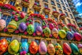 Architectural Easter Egg Decor Stunning Visuals Capture Springs Festive Spirit in a Modern Home or Commercial Setting Royalty Free Stock Photo