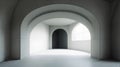 Architectural Elegance: Captivating Empty Room with Arched Window Royalty Free Stock Photo