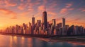 Architectural elegance of chicago skyline