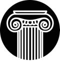 Architectural element. Corinthian column. Logo template.