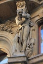 Architectural elements of the facade of the building in the historic center of Prague Czech Republic Royalty Free Stock Photo