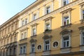 Architectural elements of the facade of the building in the historic center of Prague Czech Republic Royalty Free Stock Photo