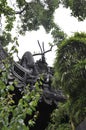 Architectural elements on the roof top of the Pan family House from famous Yu Garden on downtown of Shanghai