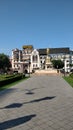 Architectural ensemble of the city of Batumi with a monument.