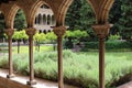 The architectural ensemble of the monastery Pedralbes in Barcelona in the style of the Catalan Gothic. Royalty Free Stock Photo