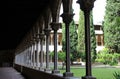 The architectural ensemble of the monastery Pedralbes in Barcelona in the style of the Catalan Gothic. Royalty Free Stock Photo