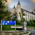 Architectural entrance of the Royal Victoria Hospital