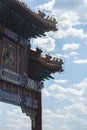 Architectural entrance temple with decorative patterns