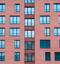 Architectural Exterior Detail of Residential Apartment Building with Brick Facade Royalty Free Stock Photo