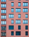 Architectural Exterior Detail of Residential Apartment Building with Brick Facade Royalty Free Stock Photo