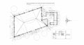 Architectural floor plan illustrating a building structure with a polygonal tent-like Royalty Free Stock Photo