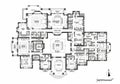 Architectural floor plan of a large, symmetrical residence. Central Royalty Free Stock Photo