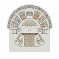 Architectural floor plan of a semicircular auditorium with tiered Royalty Free Stock Photo