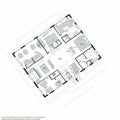 Architectural floor plan showcasing a single-story house. Features include a spacious Royalty Free Stock Photo