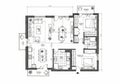 Architectural floor plan of a single-level residential space. Includes a Royalty Free Stock Photo