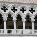 Architectural fragment of Doge Palace entrance Palazzo Ducale, 1340 from St. Mark Square. Palace was the residence of the Doge o