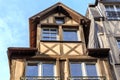 Architectural fragment of a medieval half-timbered house