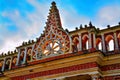 An architectural fragment of the Palace, above the entrance arch, in the Tsar. district of Moscow, Russia.