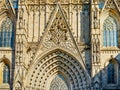 Architectural fragments of Cathedral of Santa Eulalia of Barcelona Royalty Free Stock Photo